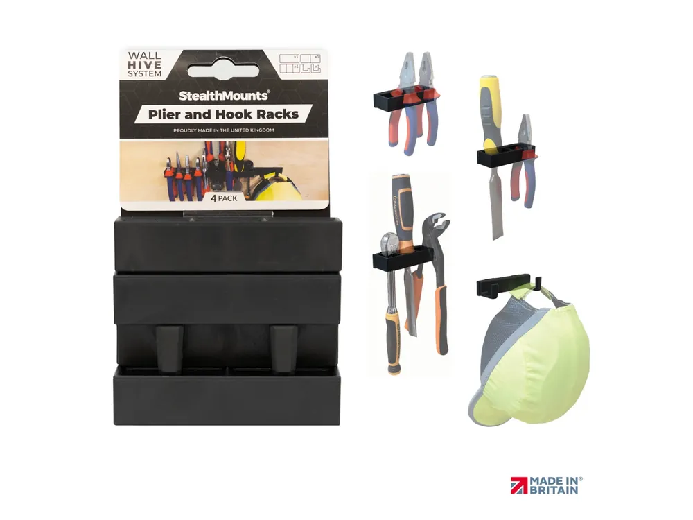 StealthMounts WH-BLK-HODT-4 Support mural pour outils - Noir - 4 pièces