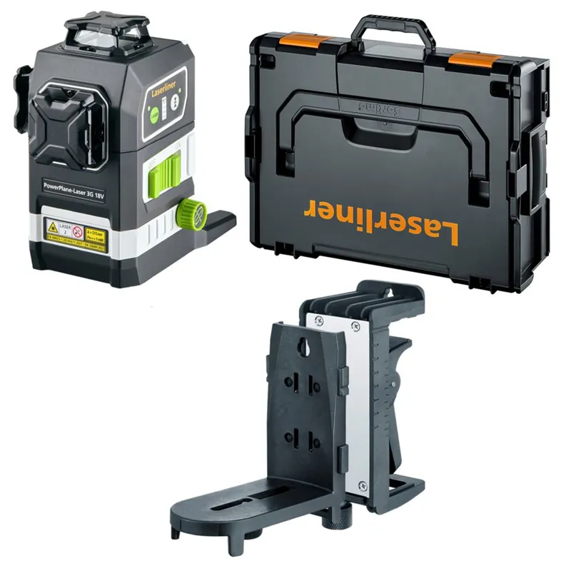 Laserliner PowerPlane-Laser 3G Multi-18V Laser á ligne croisée dans L-Boxx - 3 lignes - vert - 60m - IP54