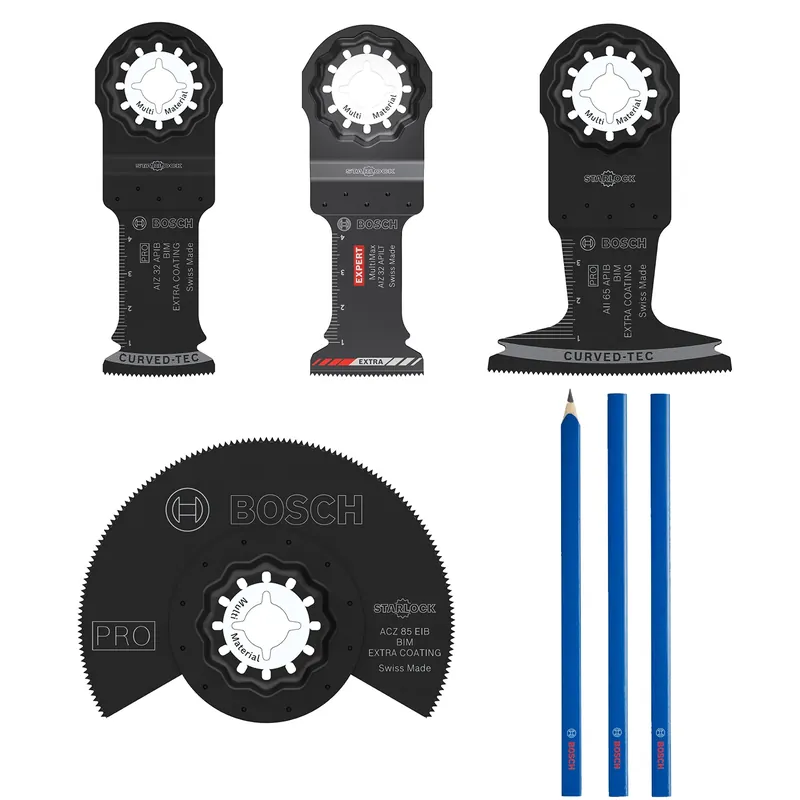 Bosch 061599766V Lames Starlock dans une mini boîte en L + crayons