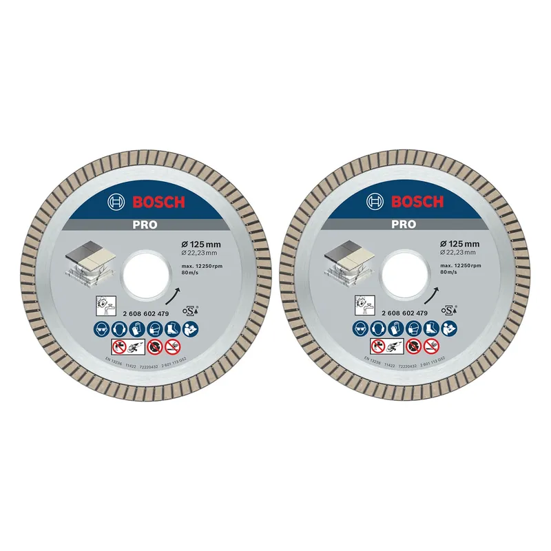 Bosch 061599766Z Lames diamantées - Carrelage - 125 mm (2 pièces)