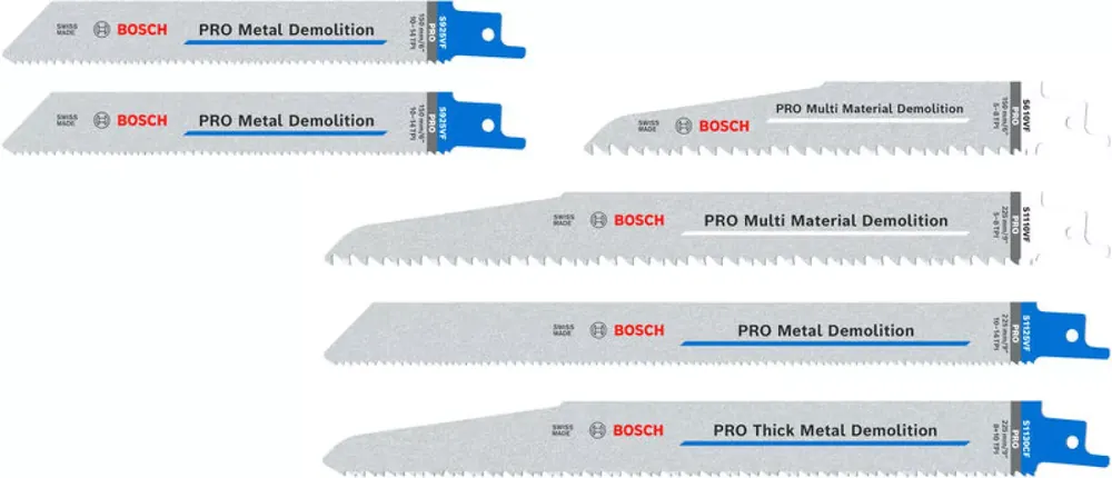Bosch 2607011820 PRO Jeu de 6 lames de scie de démolition sous blister avec boîte de rangement