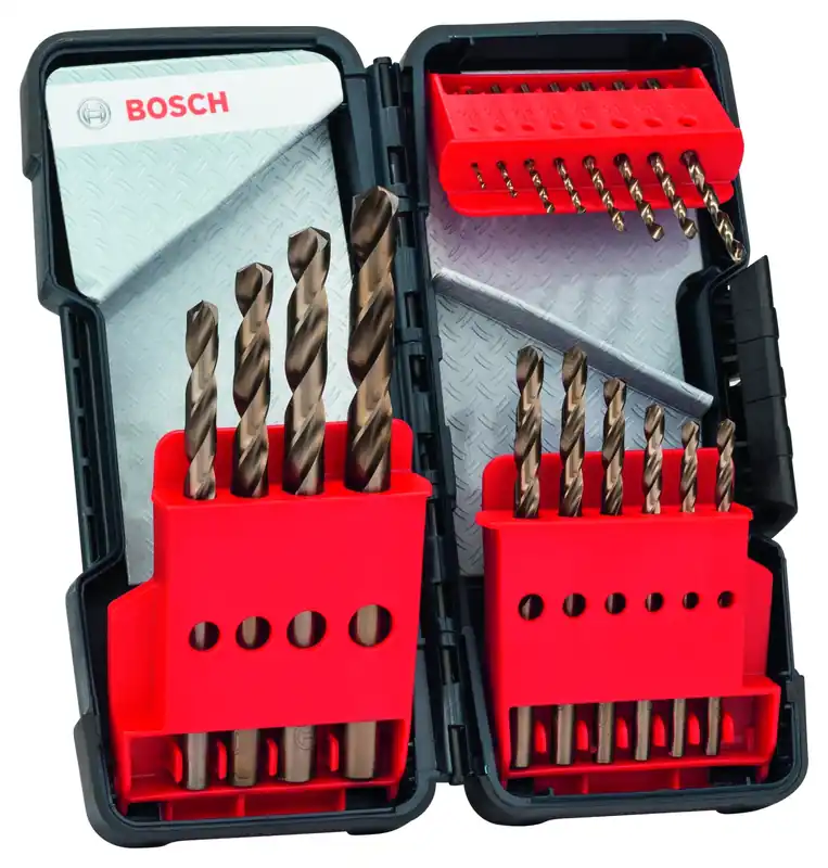 Bosch 2607017047 PRO Jeu de 18 forets hélicoïdaux HSS-Co - acier inoxydable