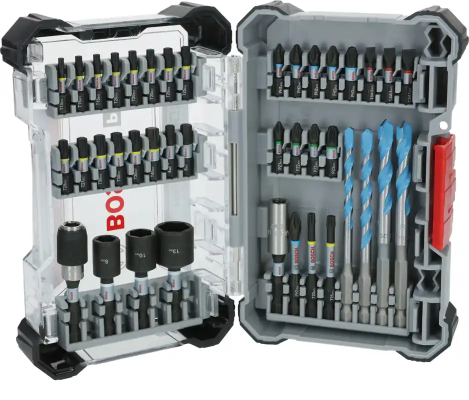 Bosch 2608521U85 Jeu mixte de 40 embouts de tournevis PRO Impact et de forets Multi Construction