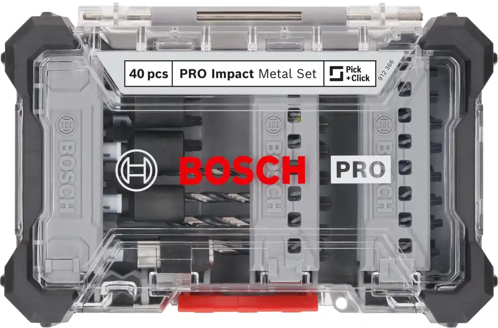 Bosch 2608521U86 Jeu mixte de 40 embouts de tournevis PRO Impact et de forets à métaux