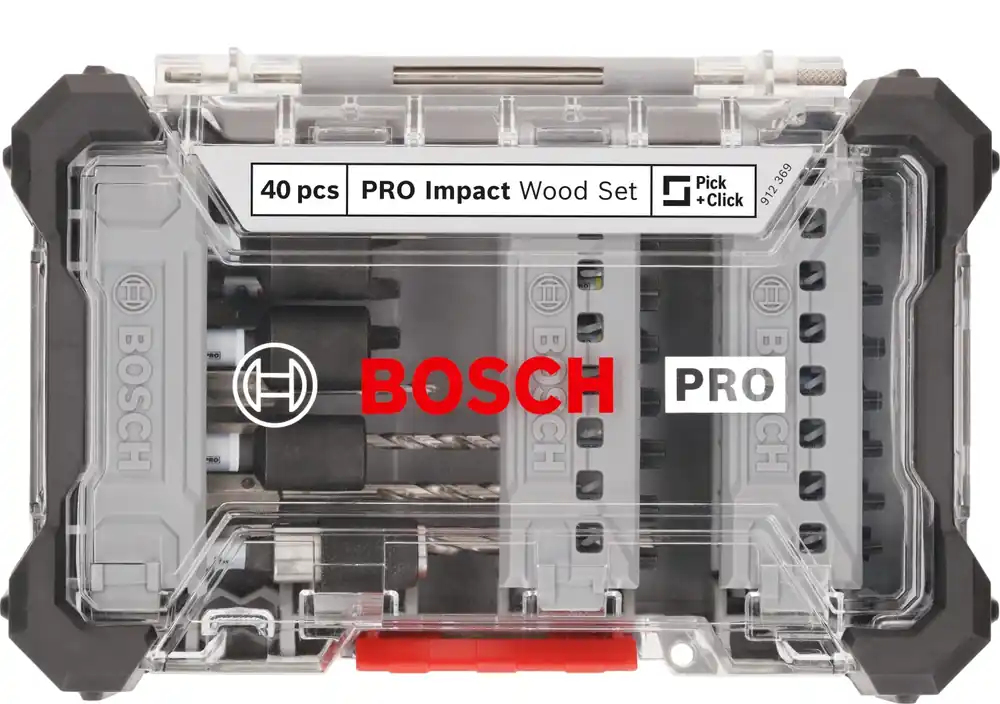Bosch 2608521U87 Jeu assorti de 40 embouts de vissage à chocs PRO et de forets à bois