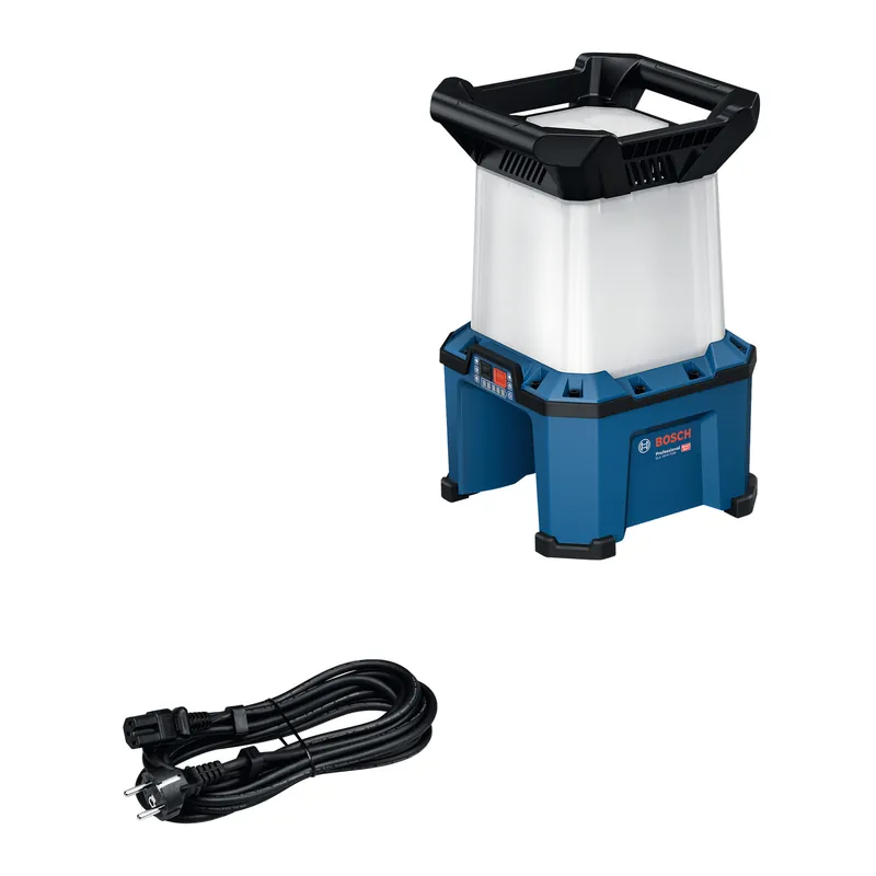 Bosch GLA 18VH-7500 Lampe de chantier sans fil 18 V avec câble d‘alimentation secteur - 7500 lumens