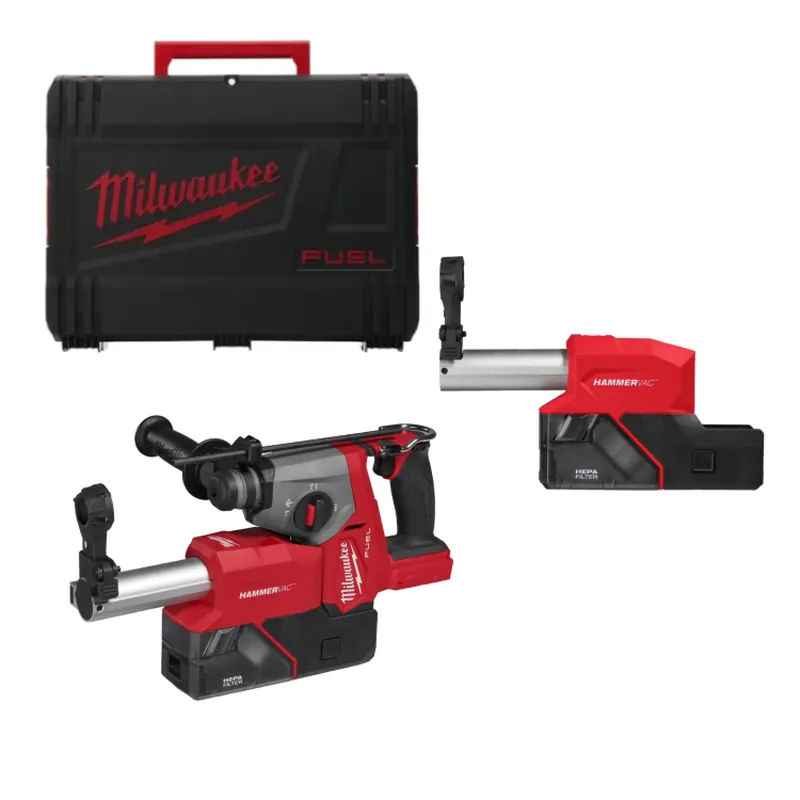 Milwaukee M18 FHACDDE-0C 18 V Li-ion batterie SDS-plus marteau combiné corps avec aspiration de poussière dans un coffret - 1,7 J