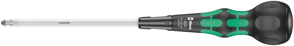 Wera 05007907001 1850 PH Kraftform Ball-Grip Tournevis cruciforme lame d‘atelier - PH 2 x 150 mm