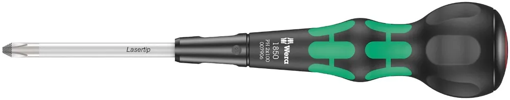 Wera 05007908001 1850 PH Kraftform Ball-Grip Tournevis cruciforme lame d‘atelier - PH 3 x 150 mm