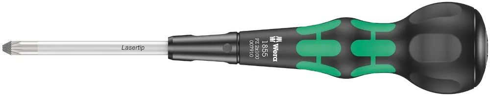Wera 05007910001 1850 PH Kraftform Ball-Grip Tournevis cruciforme pour atelier - PZ 2 x 100 mm