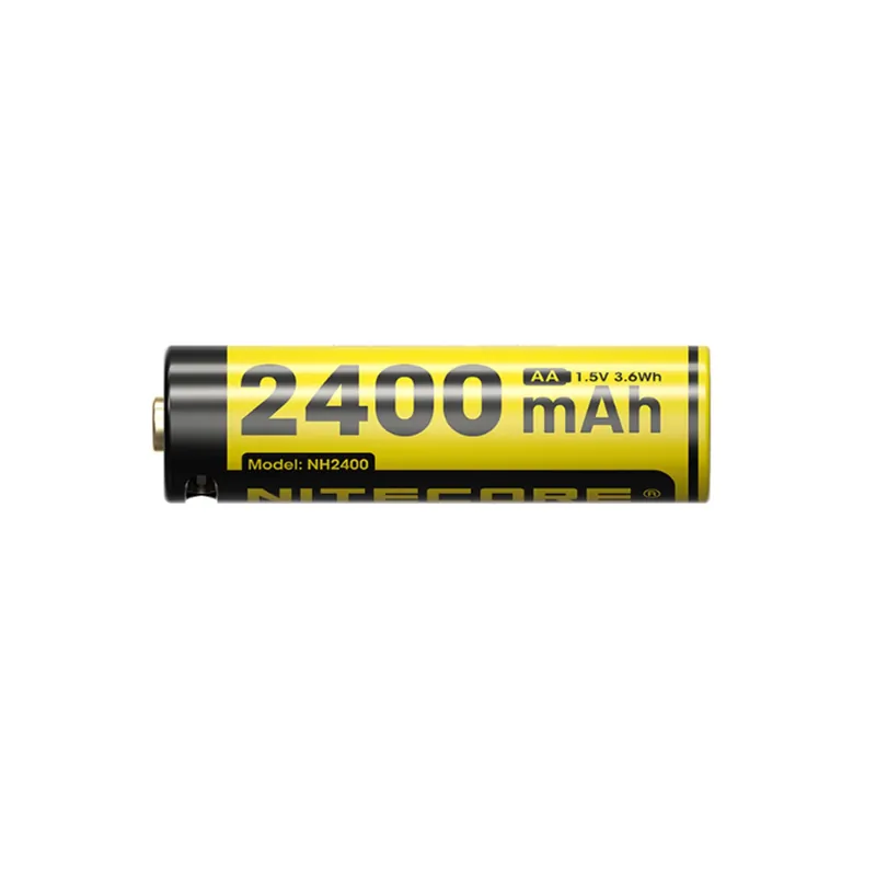Nitecore NH2400 Batterie rechargeable AA Li-Ion 2400 mAh avec port USB-C - 4 pièces