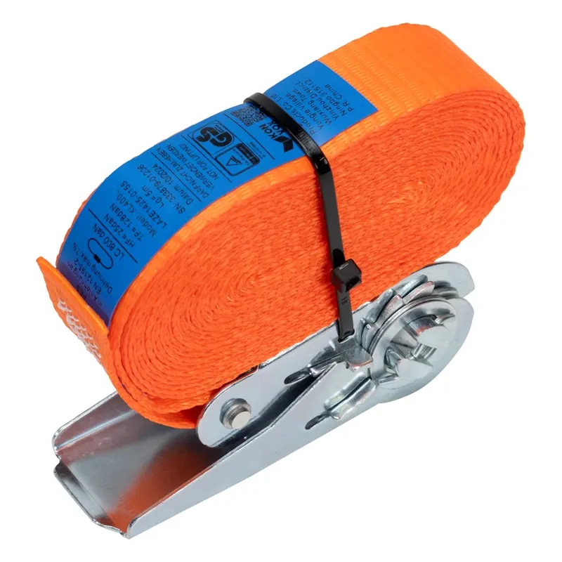 Konvox LAZE1425-0153 Sangle d‘arrimage sans fin avec boucle à cliquet CD - 3m x 25mm - 800 daN - Orange