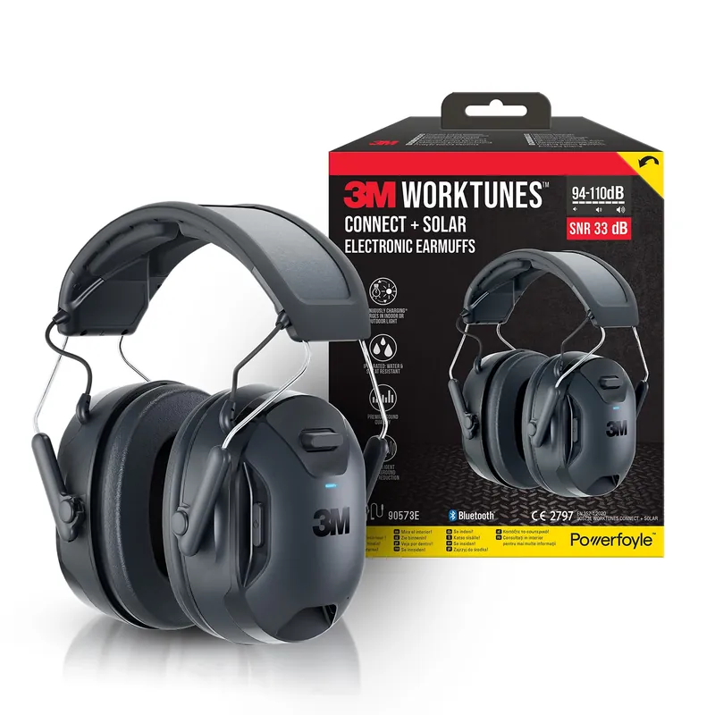 3M Worktunes Connect Solar Casque Anti-Bruit Sans Fil