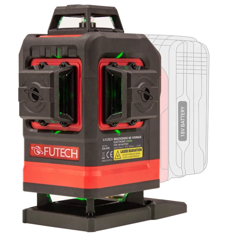 Futech Multicross 4D 18VMAX Laser à lignes croisées électronique - vert - 4 lignes - IP54