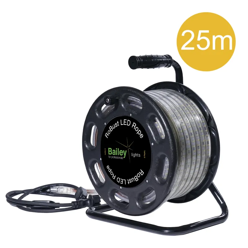 Bailey RoBust LED Rope Plus 25 m 12 W/m 1200 lm/m 6500 K IP65 sur enrouleur