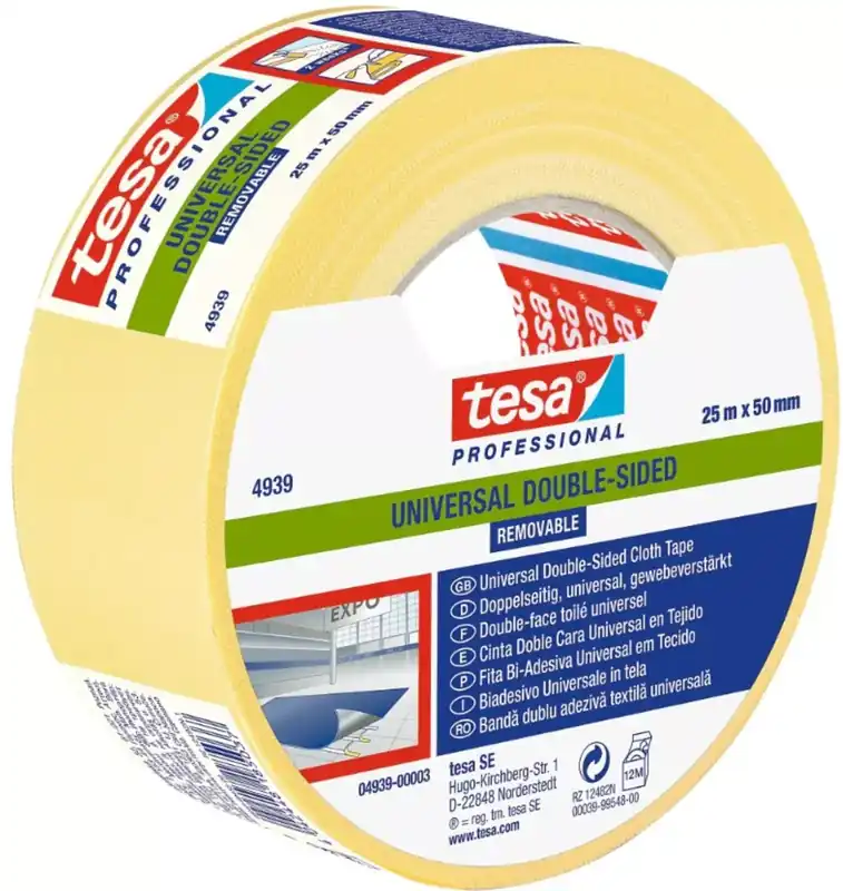 Tesa 4944 Ruban adhésif double face professionnel - 50 mm x 25 m