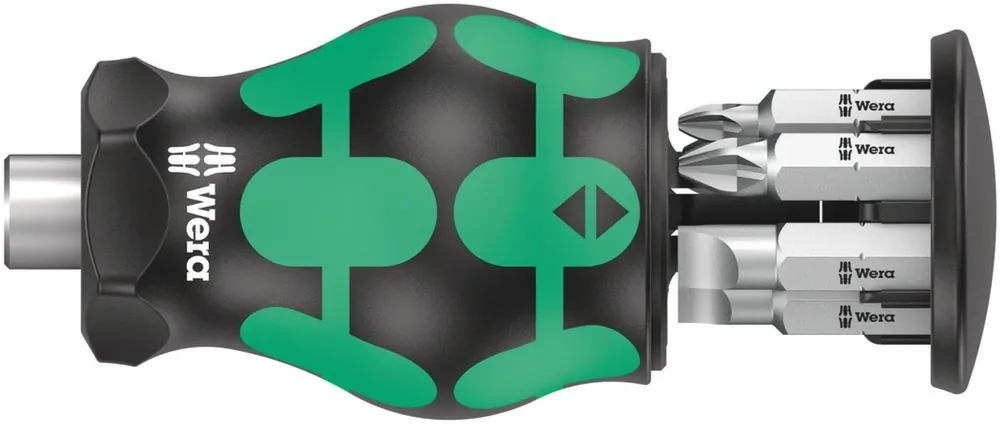 Wera 05008877001 Kraftform Kompakt Stubby Magazin 4 tournevis à embout - 6 en 1 multi-embouts
