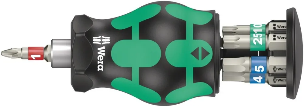 Wera 05004179001 Kraftform Kompakt Stubby Magazin Bicycle Set 11 tournevis à embout - 7 en 1 multi-embouts