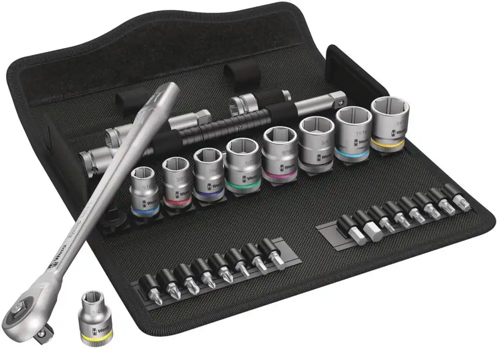 Wera 05004050001 29 pièces 8100 SB 10 Zyklop Metal Jeu de clés à cliquet et douilles - 3/8"