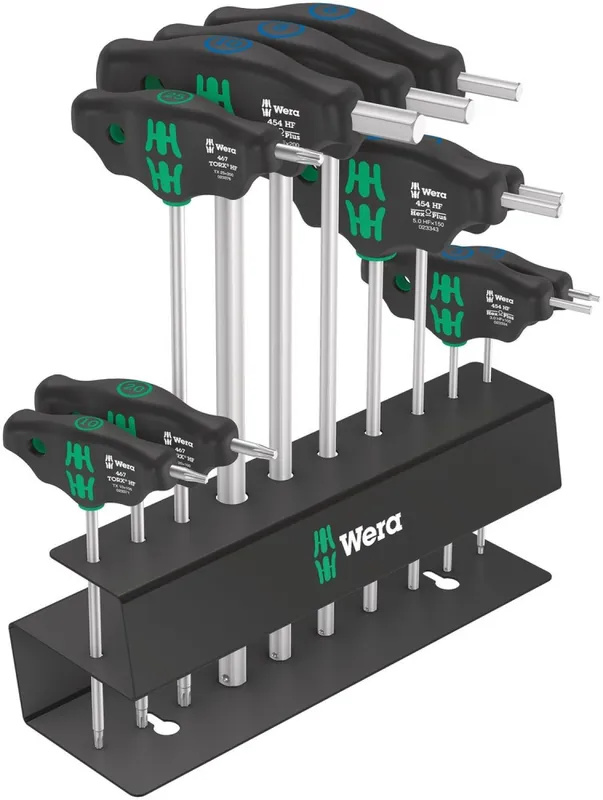 Wera 05004174001 Jeu de 10 tournevis Bicycle Set 6 à poignée en T dans un support métallique