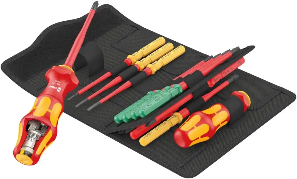 Wera 05006641001 16 pièces Kraftform Kompakt Turbo i Imperial 1 Tool Finder Jeu de lames interchangeables dans un étui