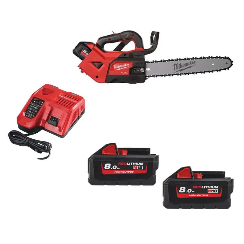 Milwaukee M18 FTHCHS35-802 Kit tronçonneuse sans fil 18 V Li-Ion (2 batteries 8,0 Ah) - 35 cm