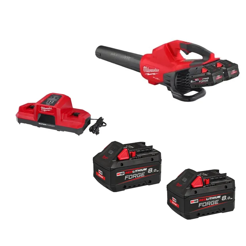 Milwaukee M18 F2BL-802 36 V (2x18 V) Li-ion accu kit souffleur de feuilles (2x 8,0 Ah accu) - 233 km/h