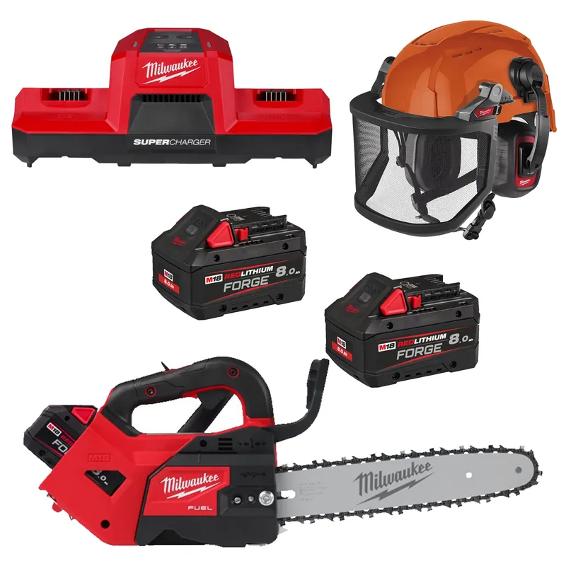 Milwaukee M18 FPP1OPL2-802 Kit tronçonneuse sans fil 18 V Li-ion (2 batteries 8,0 Ah) - 300 mm