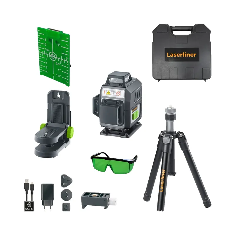 Laserliner PocketPlane-Laser 4G Laser à lignes croisées dans un coffret - 4 lignes - vert - 30 m + trépied SpiderStand