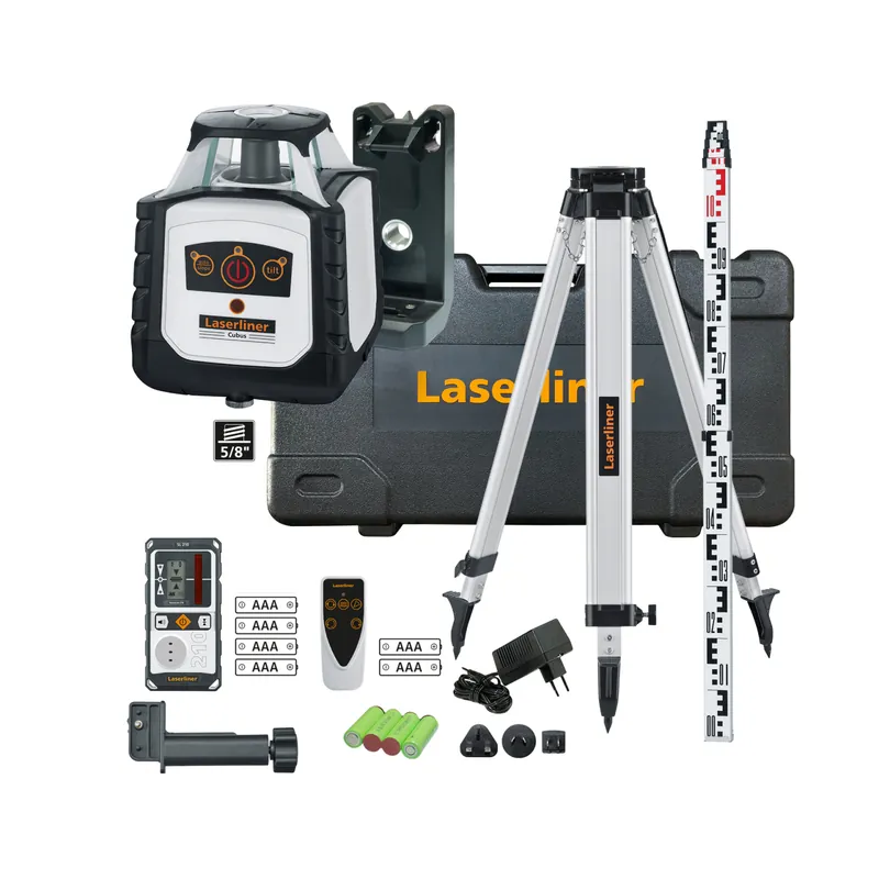 Laserliner Cubus 210 S Kit laser rotatif avec trépied, récepteur et règle de mesure dans un coffret - Rouge - 200 m - IP66
