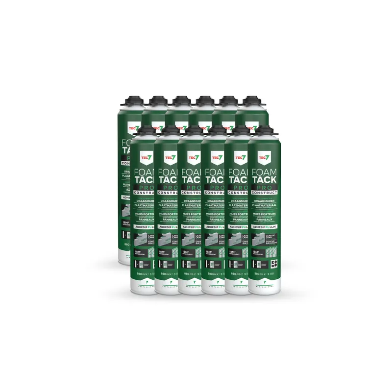 TEC7 FoamTack Pro construct Mousse adhésive - 880 ml (12 pièces)