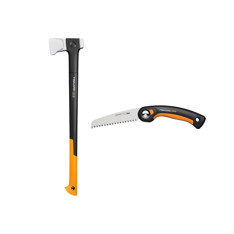 Fiskars 1075435 X32 Hache à fendre L avec scie à main SW68 offerte