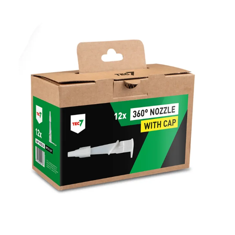 TEC7 599425290 Buse pour tube de mastic - 360° avec bouchon de fermeture - 12 pièces