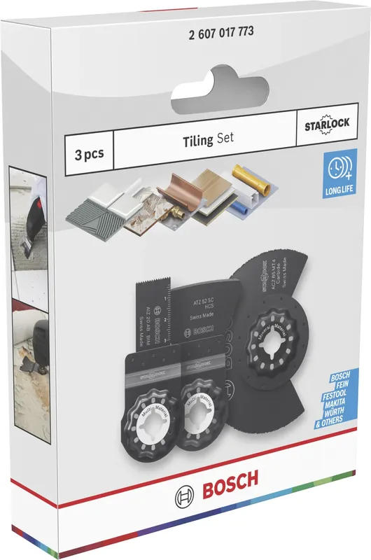 Bosch 2607017773 jeu standard de lames pour outil multifonctions pour mortier et colle à carrelage (3 pièces)