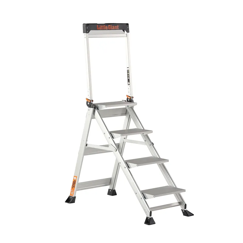 Altrex Jumbo Step 4 Escabeau - Simple - Aluminium - 4 marches - avec barre d‘appui - hauteur de travail max. 2,89 m