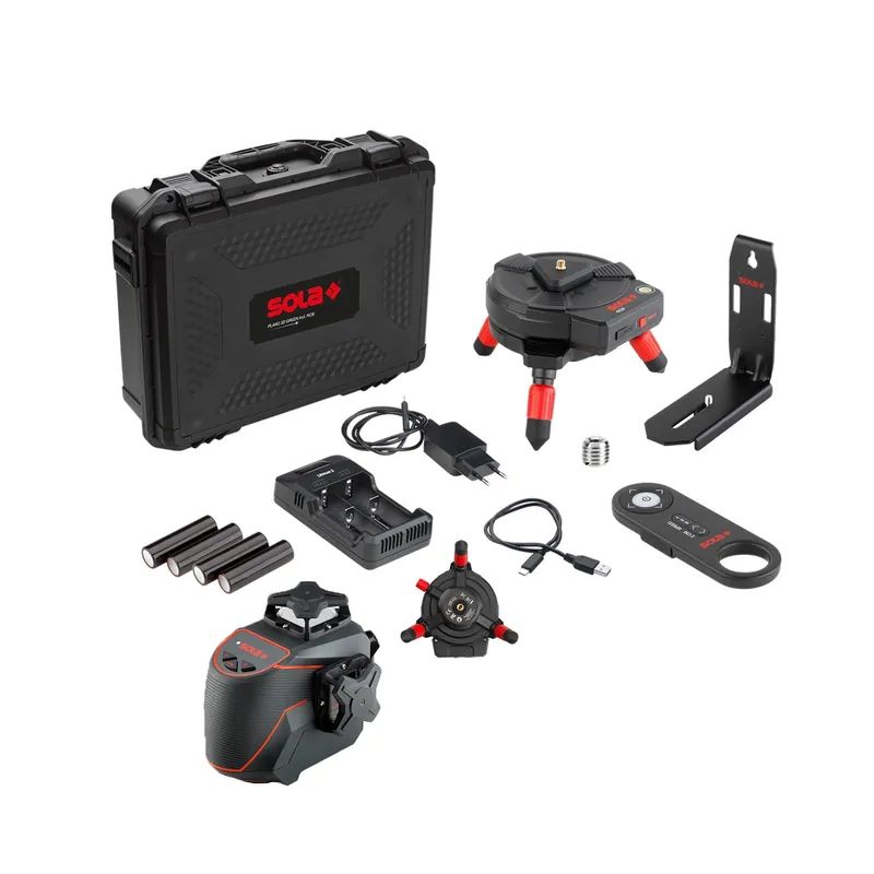 Sola PLANO 3D Green RCB Set Laser à lignes croisées 360° dans un coffret - 3 lignes - vert - 30 m - IP54