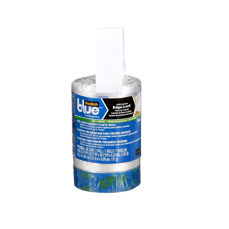 3M ScotchBlue PT2093EL-24 film de protection pré-collé pour peintres - 60,9 cm x 27,4 m