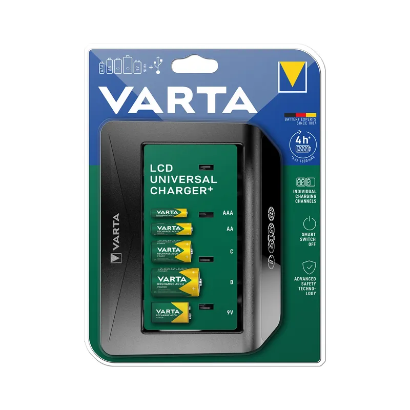 Varta LCD Smart charger+ chargeur en 1,5 heure - 1 pièce