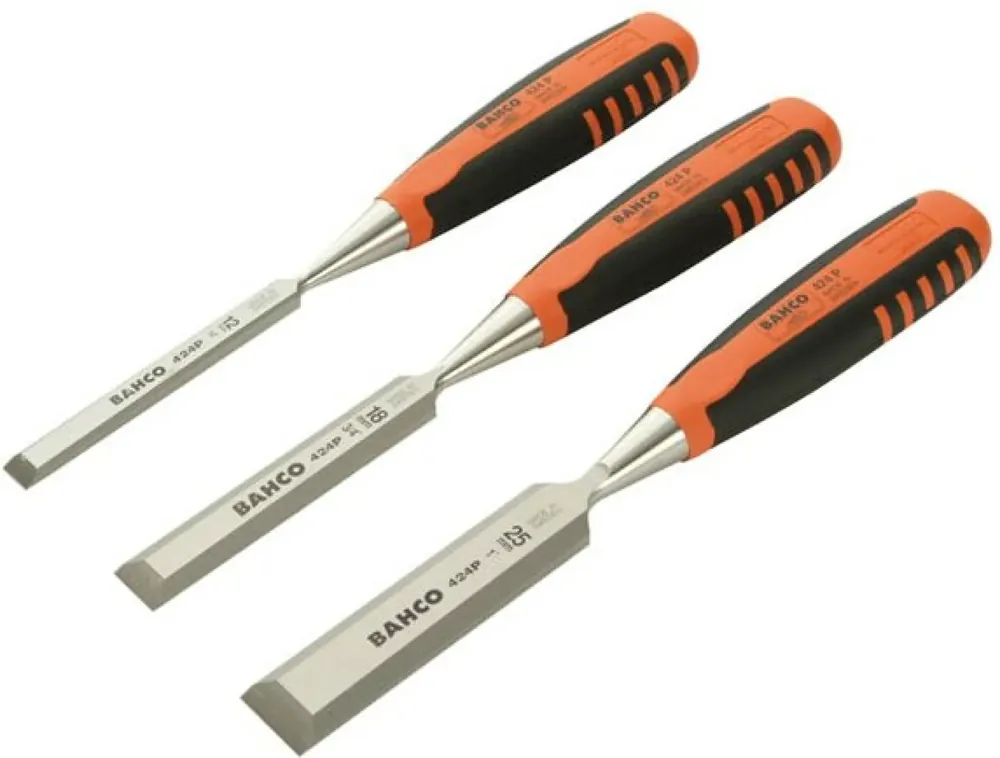Bahco 424P-S3-EUR - Jeu de burins avec manche revêtement caoutchouc - 3 pcs/boîte en carton