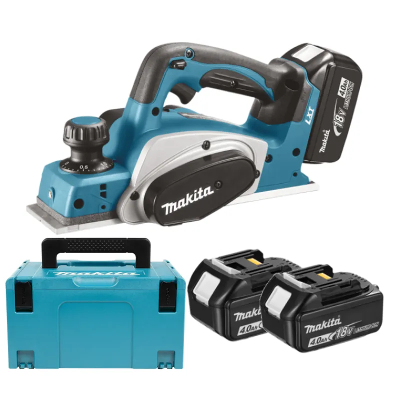 Rabot sans-fil Makita DKP180RMJ - 18V Li-ion - 2 batteries 4,0 ah - MAKPAC - 82 mm - 2 mm