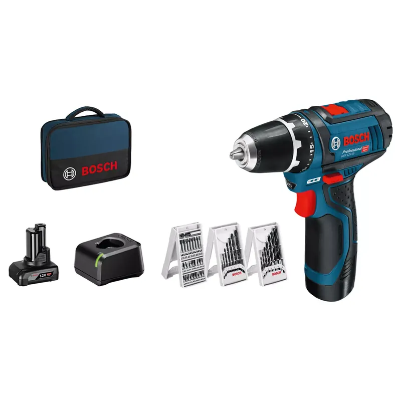 Bosch 0615990G6L - Perceuse-visseuse sans fil GSR 12V-15 1x 2,0Ah, 1x 4,0Ah, chargeur GAL 12V-20
