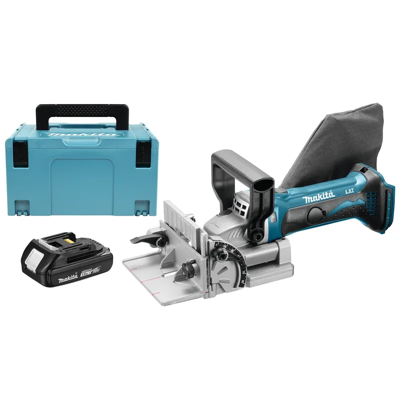 Makita DPJ180Y1J Lamelleuse sans-fil 18V Li-ion + (1x batterie 1,5 Ah) dans MAKPAC - Sans chargeur