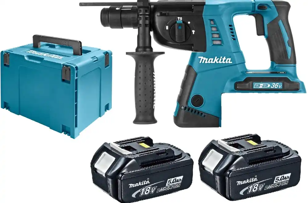 Makita DHR264RT2 Perforateur burineur sans-fil - 36V (2x 18V) Li-ion - SDS-Plus - Kit (2x 5,0 Ah) dans MAKPAC - 2,5 J