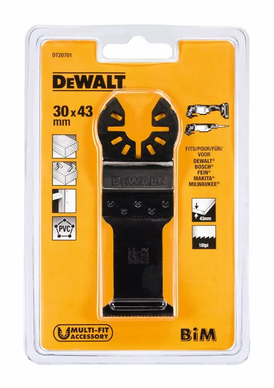 DeWALT DT20701-QZ Lame de scie bimétallique universelle pour outil multifonctions, pour le bois - 30 mm
