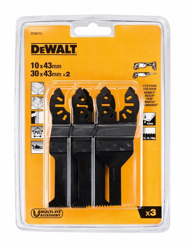 DeWALT DT20713-QZ Jeu de 3 lames universelles pour outil multifonctions