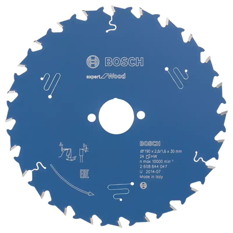 Bosch 2608644047 - Lame de Scie Circulaire Expert pour Wood, 190 x 30 x 2,6 mm, 24D
