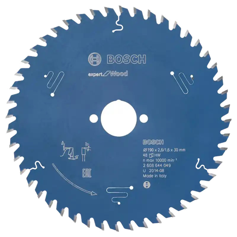 Bosch 2608644049 - Lame de Scie Circulaire Expert pour Wood, 190 x 30 x 2,6 mm, 48D
