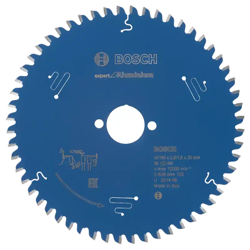 Bosch 2608644102 - Lame de Scie Circulaire Expert pour Aluminium, 190 x 30 x 2,6 mm, 56D
