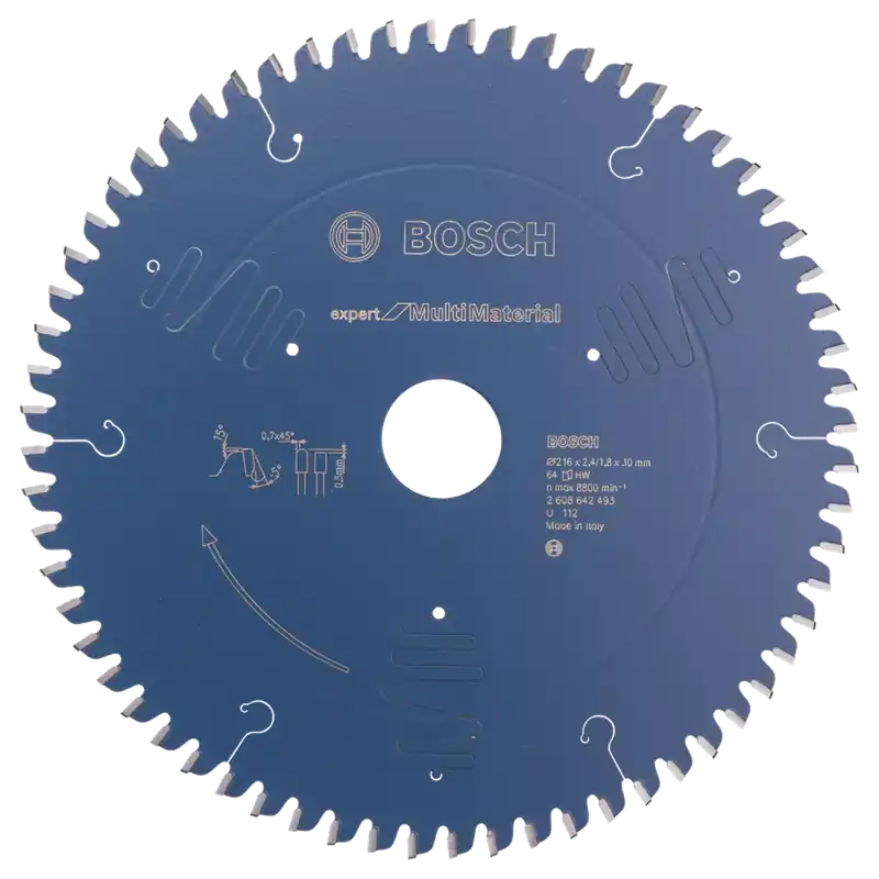 Bosch 2608642493 - Lame de Scie Circulaire Expert pour Multi Material, 216 x 30 x 2,4 mm, 64D