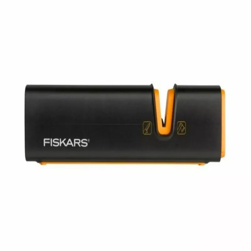 Fiskars - Aiguiseur pour haches et couteaux - Pierre à aiguiser en céramique/Boîtier en plastique renforcé de fibre de verre - Xsharp